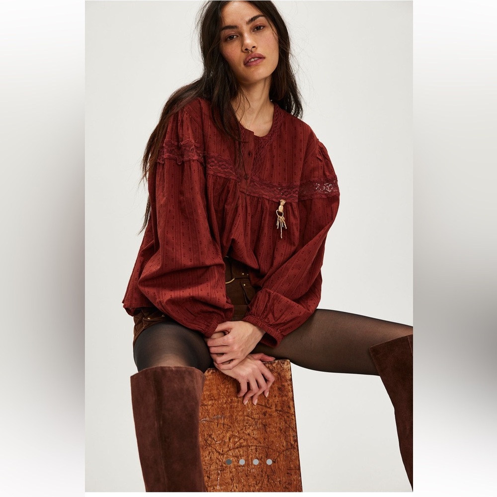 NWT • Free People • Ella Dot Blouse